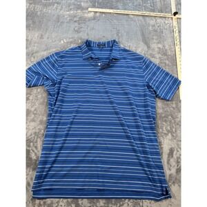 Peter Millar Crown Crafted Polo Shirt Men's XXL Blue Striped Performance Stretch